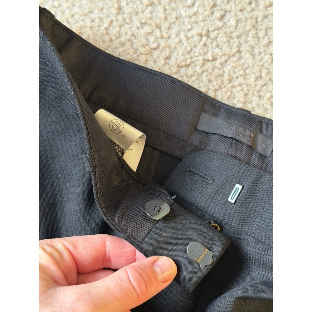 The Row Pants Wool Blend Skinny Slim Leg Tailored Black Size 4 - Picture 9 of 11
